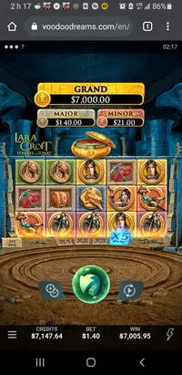 Voodoo Dreams Lara croft temple and tombs player big win Player lands whopping 5000x win on the Unknown game Lara croft temple and tombs. A small 1.4$ bet paid out a total of 7000$ at Voodoo Dreams.