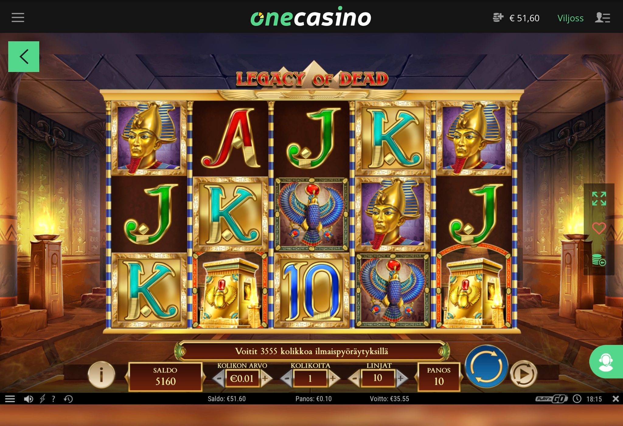 One Casino undefined iso voitto