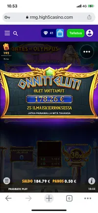 High5 Casino Gates of olympus player big win