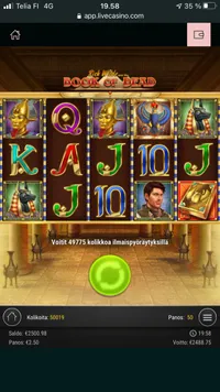 Livecasino Book Of Dead player big win Player lands impressive 995.5x win on the Unknown game Book Of Dead. A small 2.5€ bet paid out a total of 2488.75€ at Livecasino.