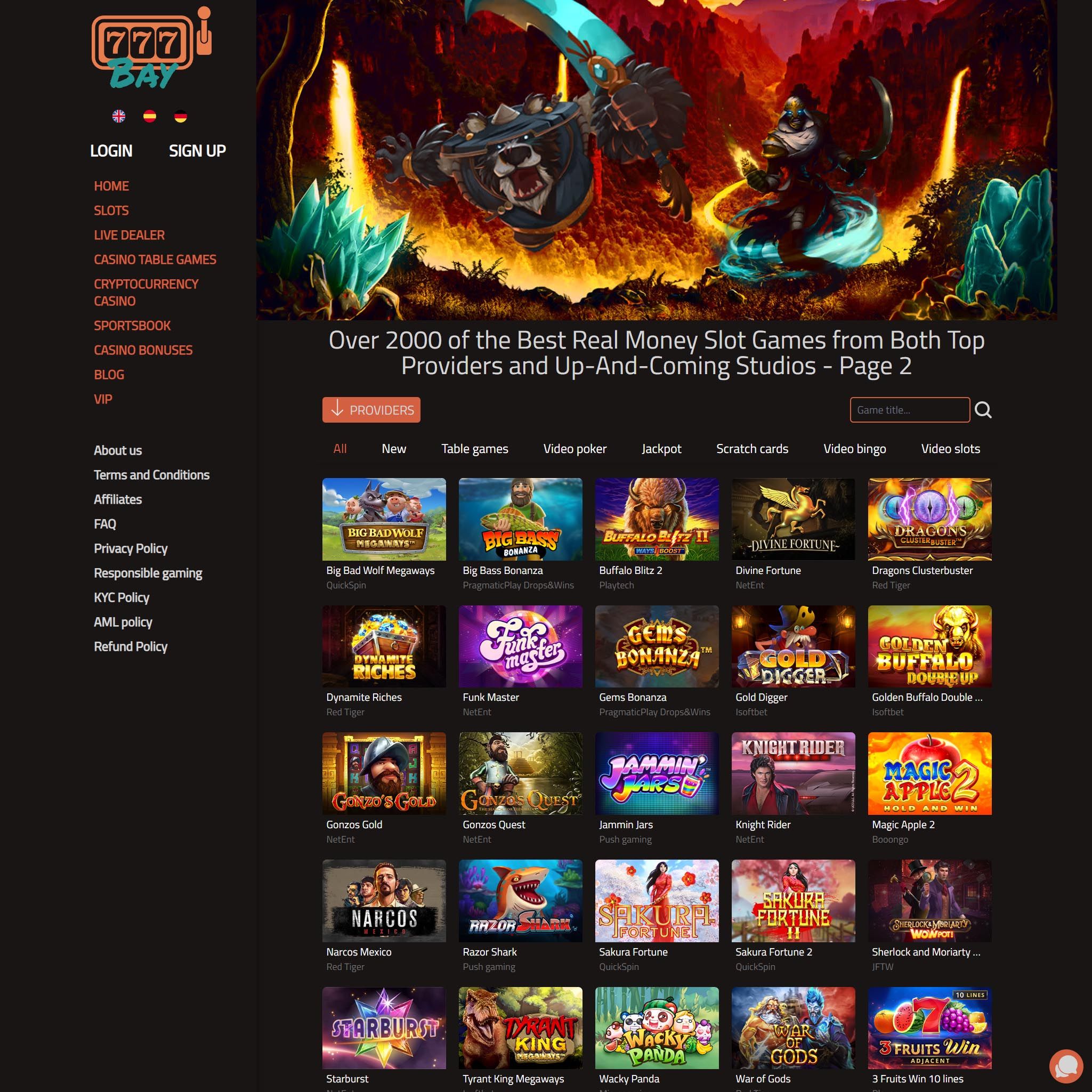 Löydä 777bay Casino pelit ja pelivalmistajat perusteellisesta arvostelustamme
