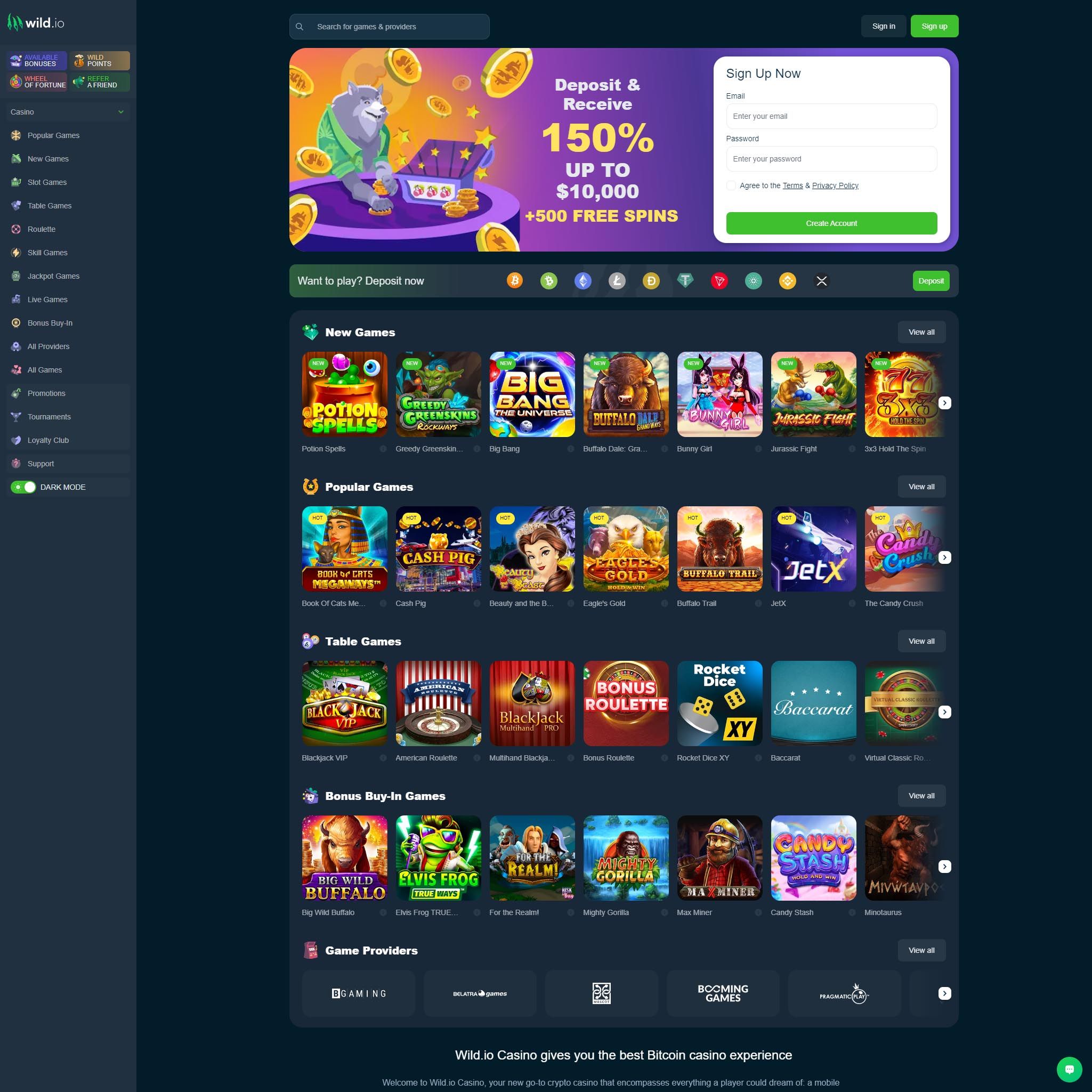 Wild.io Casino Review & Bonus Codes for December 2023