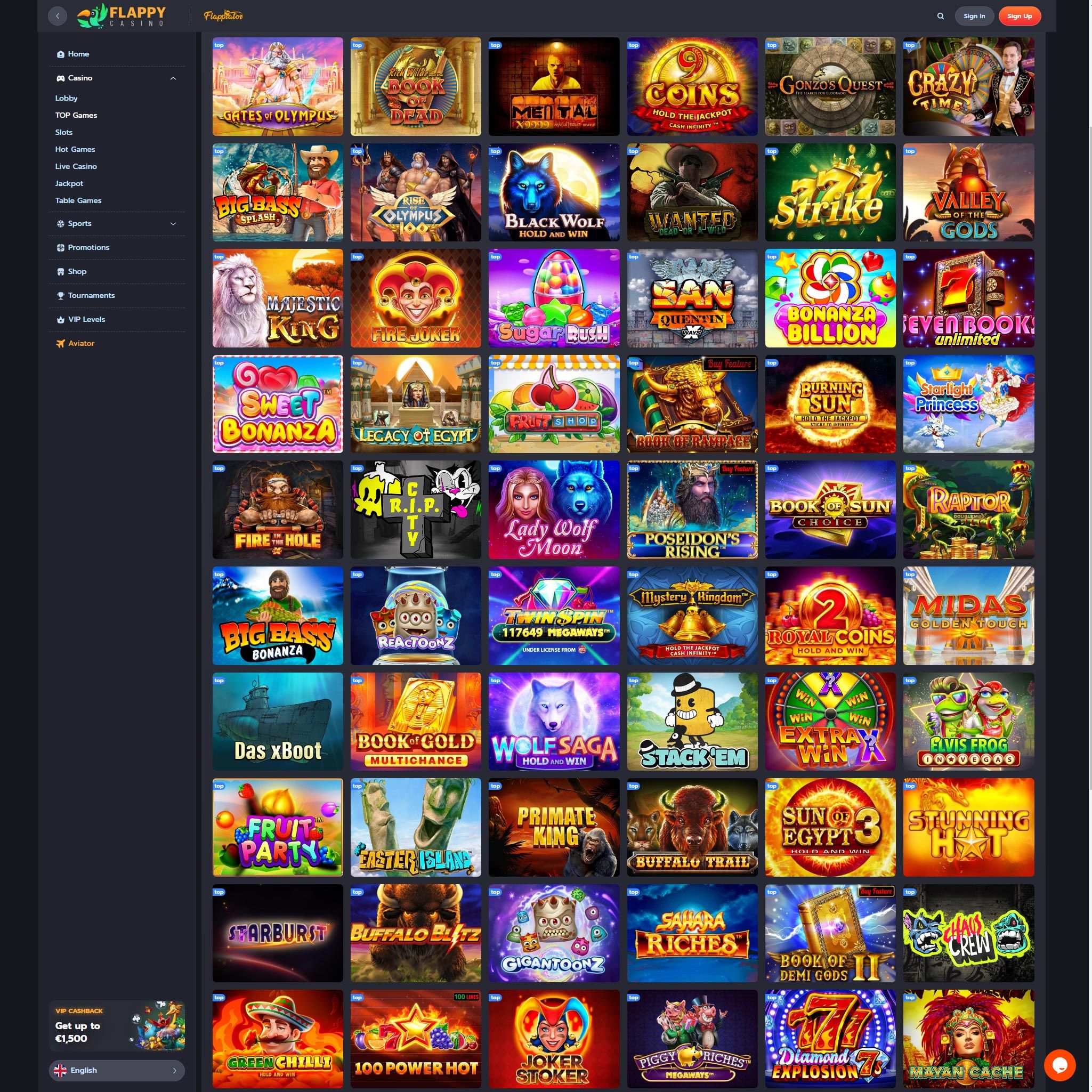 Find Flappy Casino game catalog