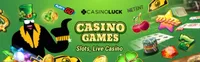 casinoluck offers various casino games like slots, live casino games like blackjack, baccarat and roulette-logo
