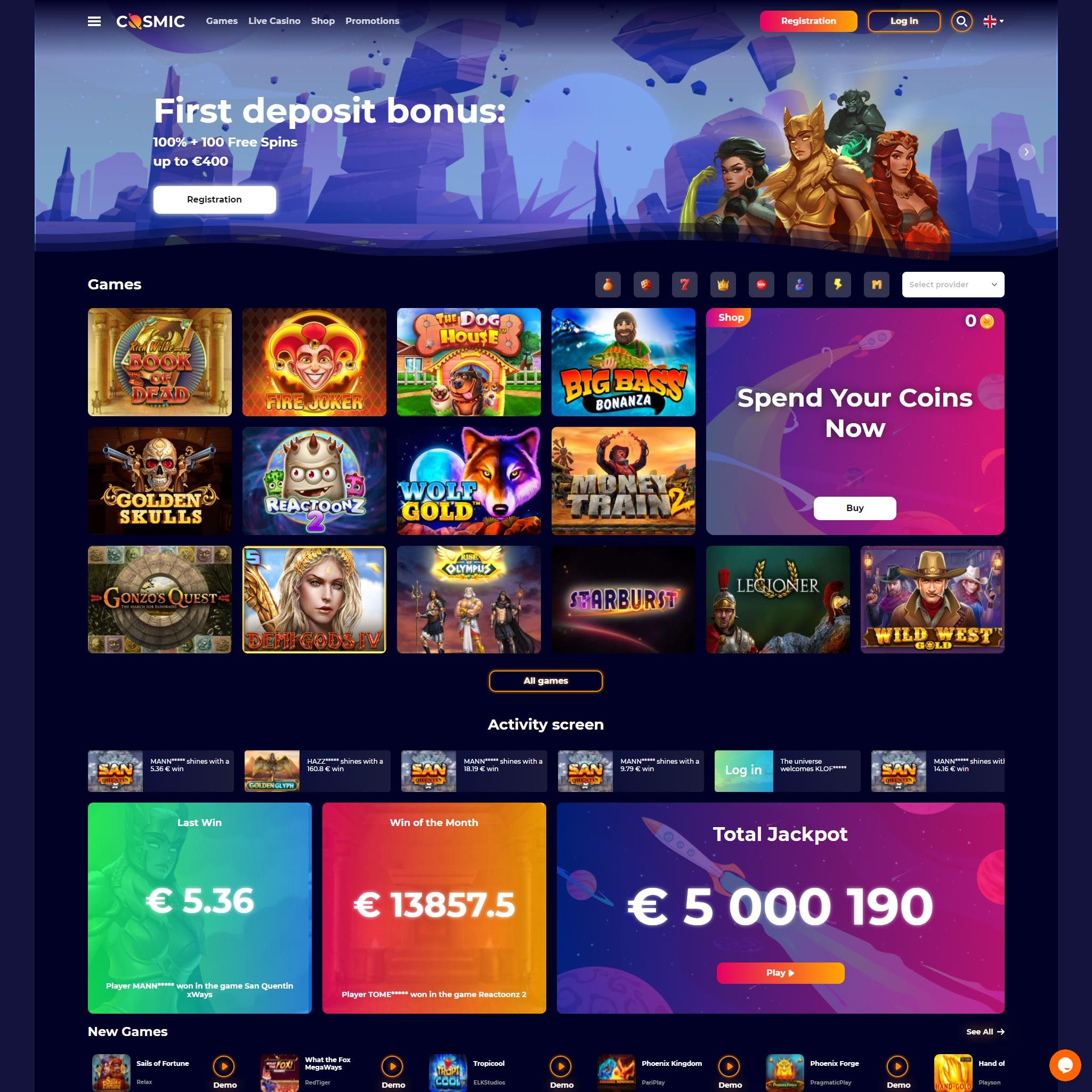 Cosmic Slot Casino review by Mr. Gamble