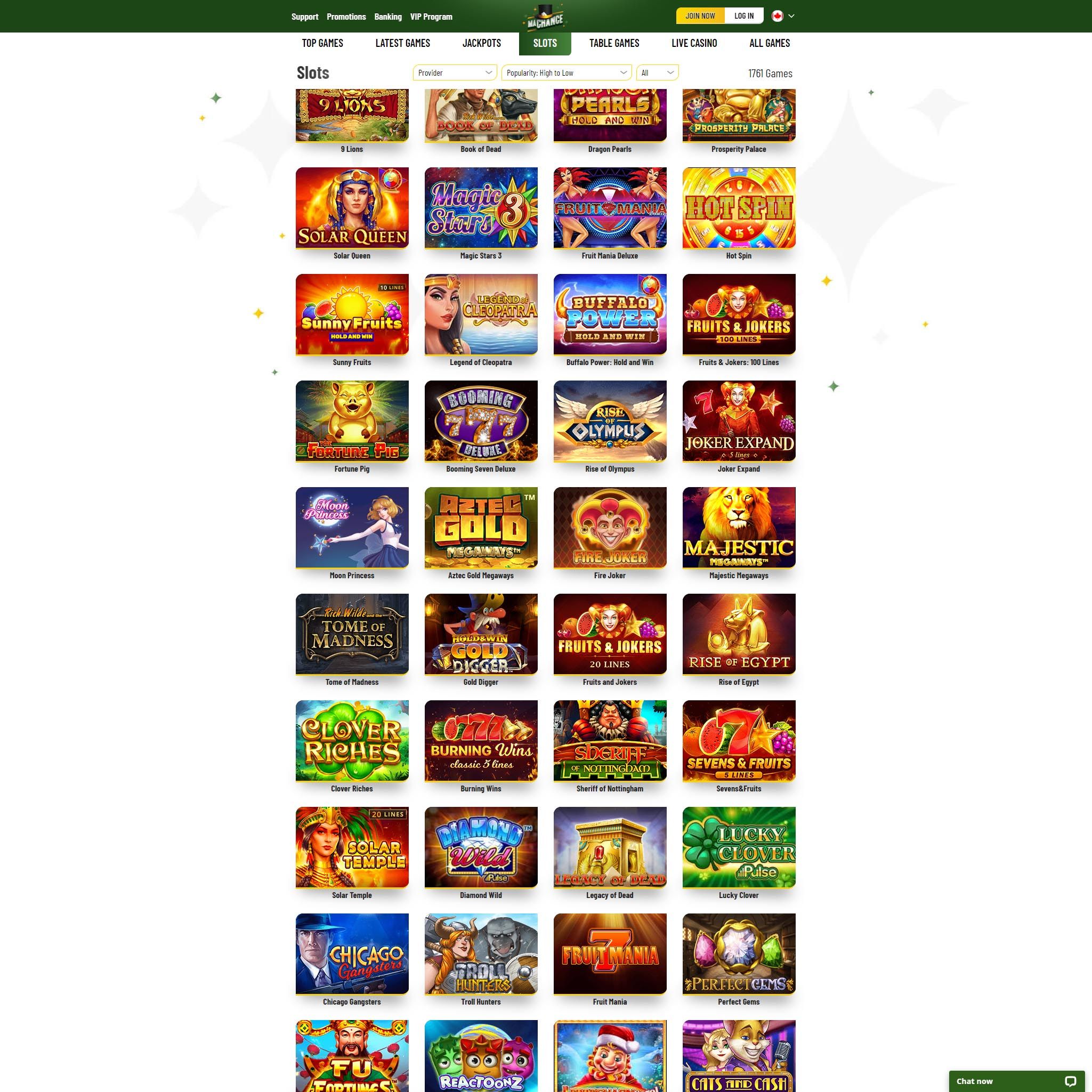 Machance casino full games catalogue