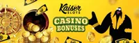 kaiserslots bonuses If you’re looking to take advantage of a new casino bonus then kaiserslots casino welcome bonus and free spins might be a good option for you-logo