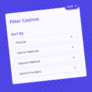 Filtering choices help to remove RR Investments N.V. online casino sites that aren't interesting to you