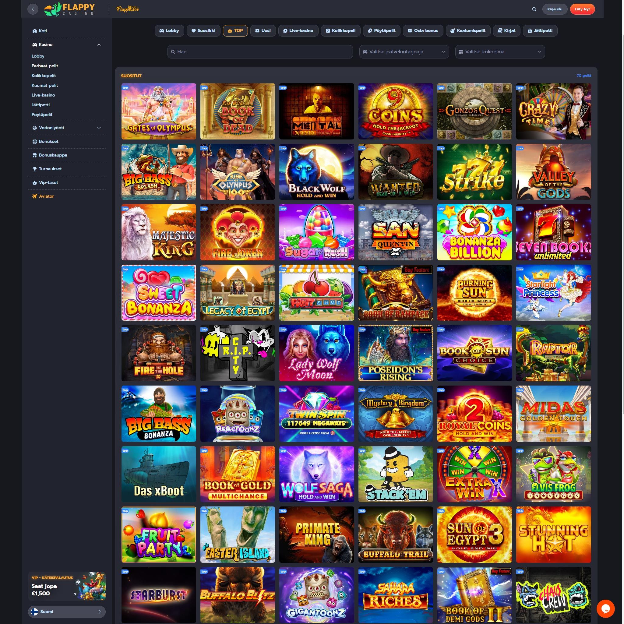 Flappy Casino game catalogue