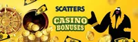 scatters casino homepage offers casino games, first deposit bonus and promotions for new players-logo