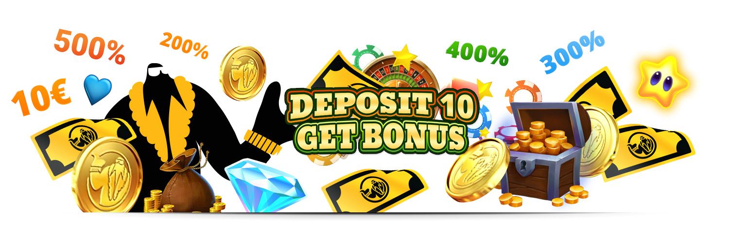 Deposit 10 and claim a casino bonus to get more action on your favourite casino games. Make a low deposit of 10 to get a bonus of 40, 50, 60, or even 80.