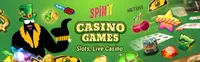 spinit casino offers various casino games like slots, live casino games like blackjack, baccarat and roulette-logo