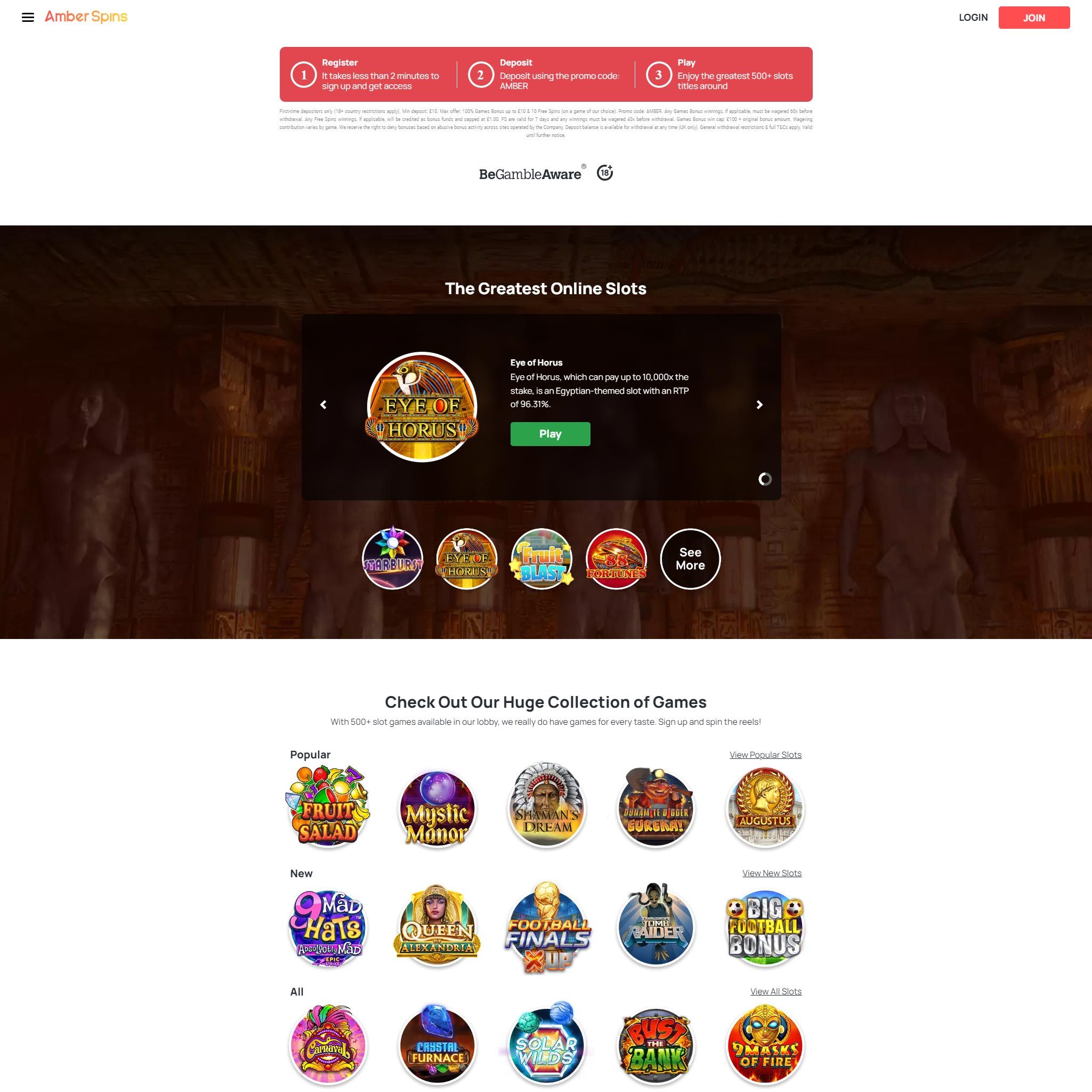 Amber Spins Casino UK review by Mr. Gamble