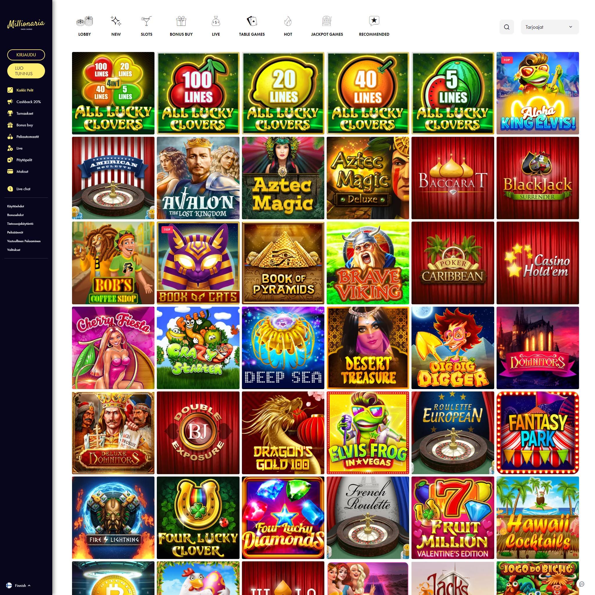 Pelaa netticasino Millionaria Casino voittaaksesi oikeaa rahaa – oikean rahan online casino! Vertaa kaikki nettikasinot ja löydä parhaat casinot Suomessa.