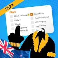 Use filters to find the NZ online casinos that offer exactly what you are looking for such as bonus or free spins without deposit or wagering
