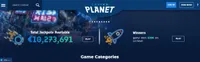 casino planet lobby offers jackpot games, search games filter and promotions for new players-logo