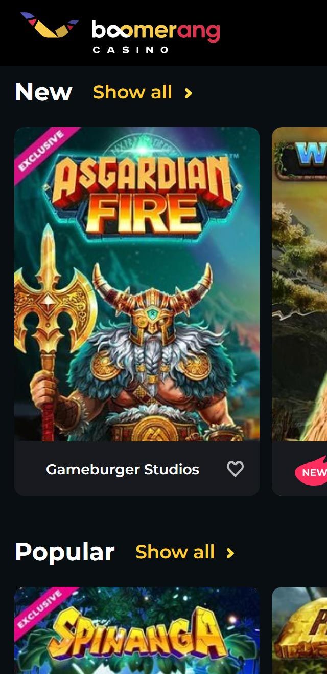 Boomerang casino login