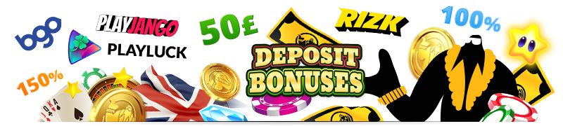 Casino deposit bonuses are here to increase your chances of winning. Pick the best British deposit bonus for you and play your favourite game!