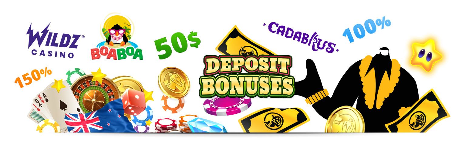 Casino deposit bonuses are here to increase your chances of winning. Pick the best NZ deposit bonus for you and play your favourite game!