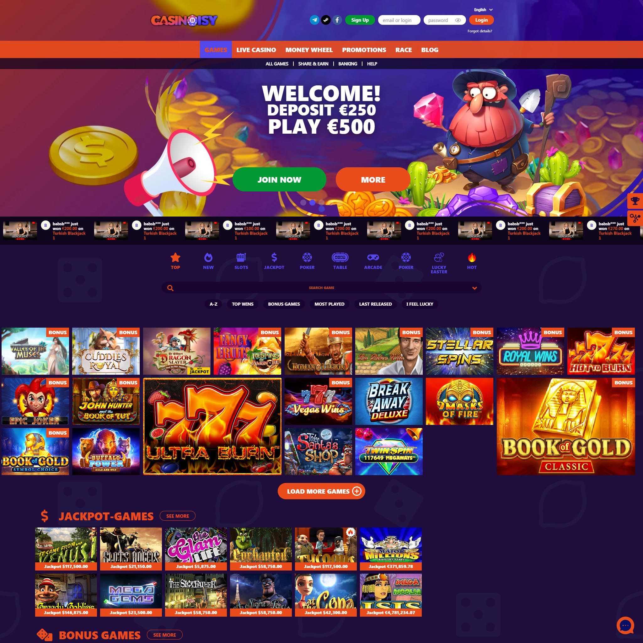 Casinoisy casino Spielautomaten