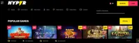 hyper casino homepage offers casino games, first deposit bonus and promotions for new players-logo
