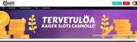 kaiserslots etusivu on suomenkielinen kasino jonka aula tarjoaa kasinopelejä, live-kasinon ja bonuksia-logo