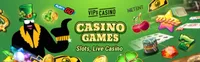 vips casino games vips casino offers various casino games like slots, live casino games like blackjack, baccarat and roulette-logo