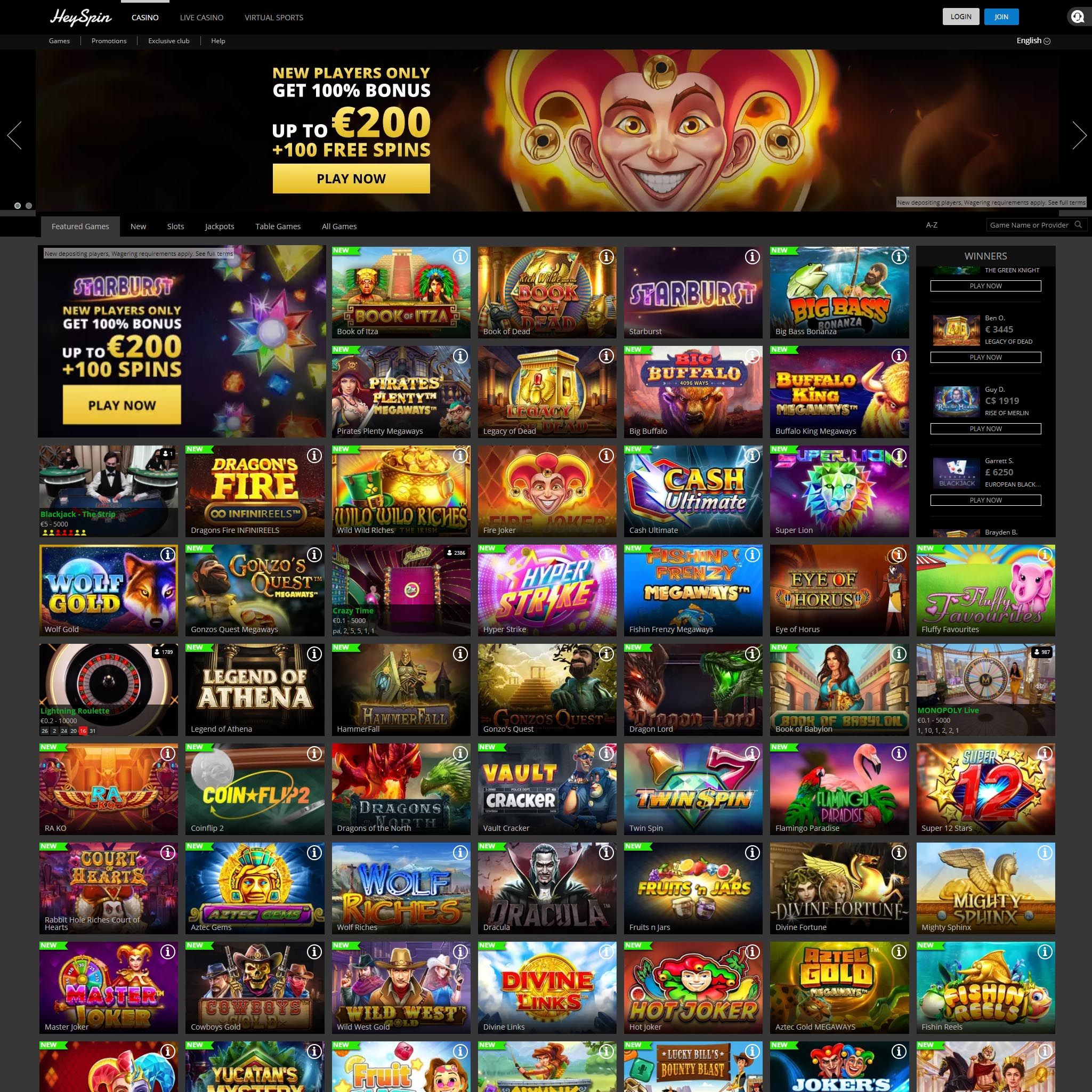 Hey Spin Casino review