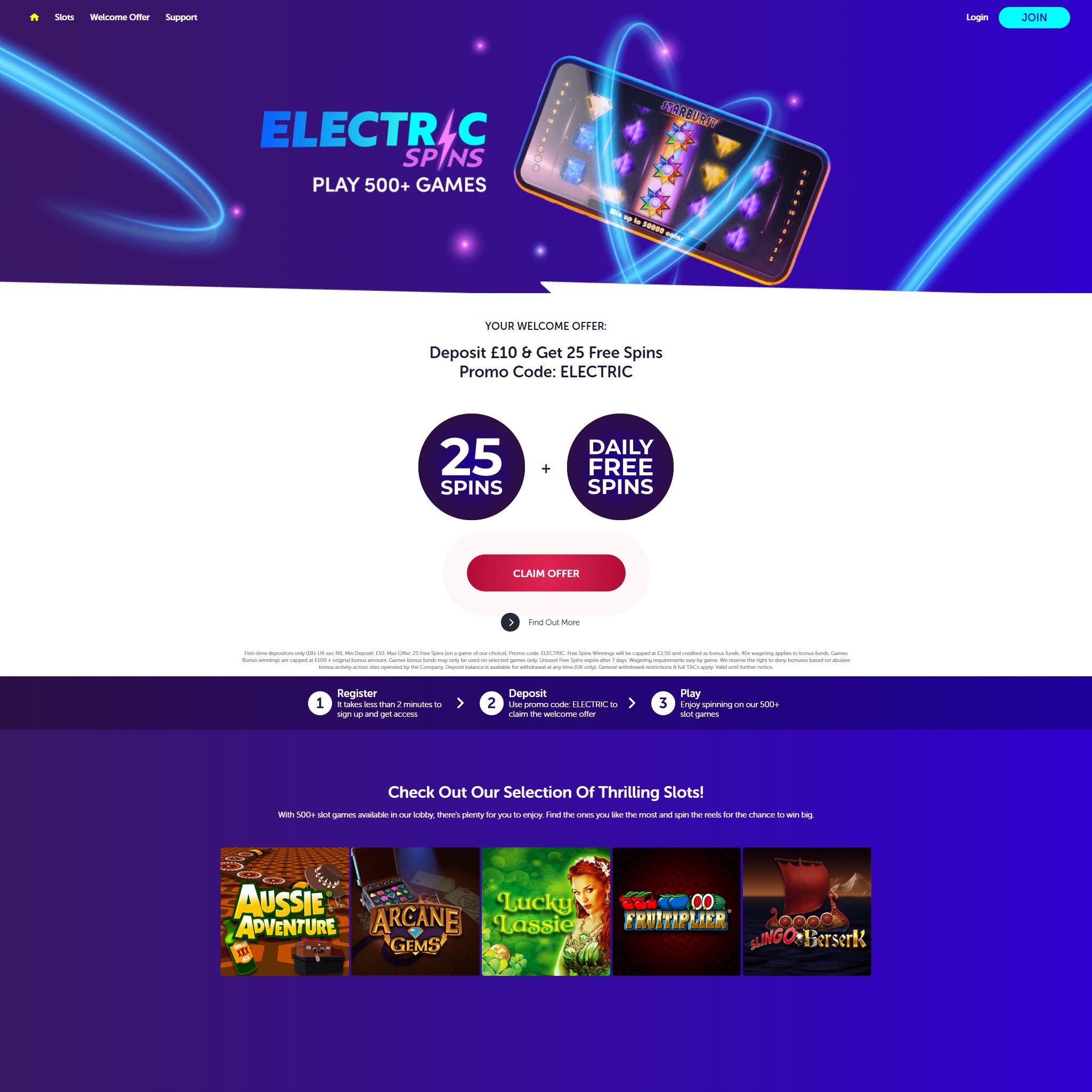 Electric Spins Casino review