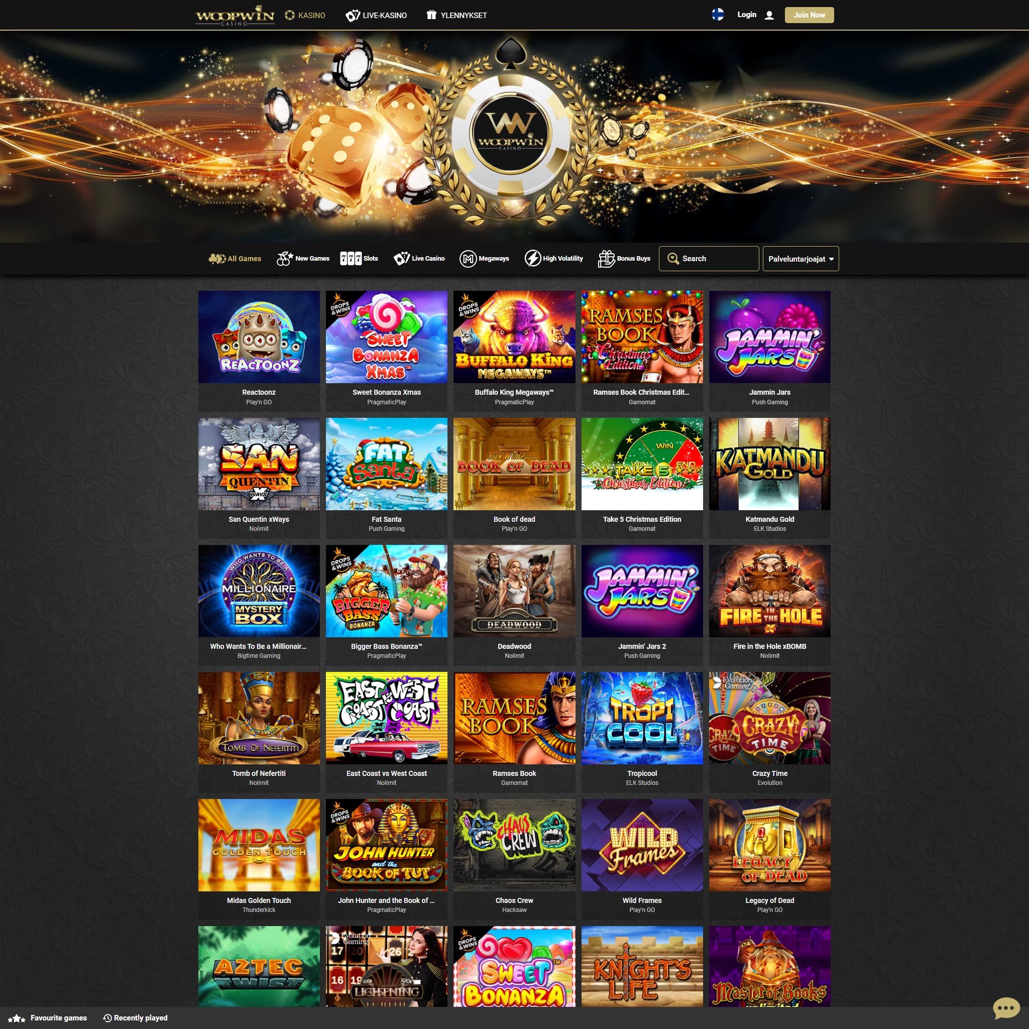 Suomalaiset nettikasinot tarjoavat monia hyötyjä pelaajille. Woopwin Casino on suosittelemamme nettikasino, jolle voit lunastaa bonuksia ja muita etuja.