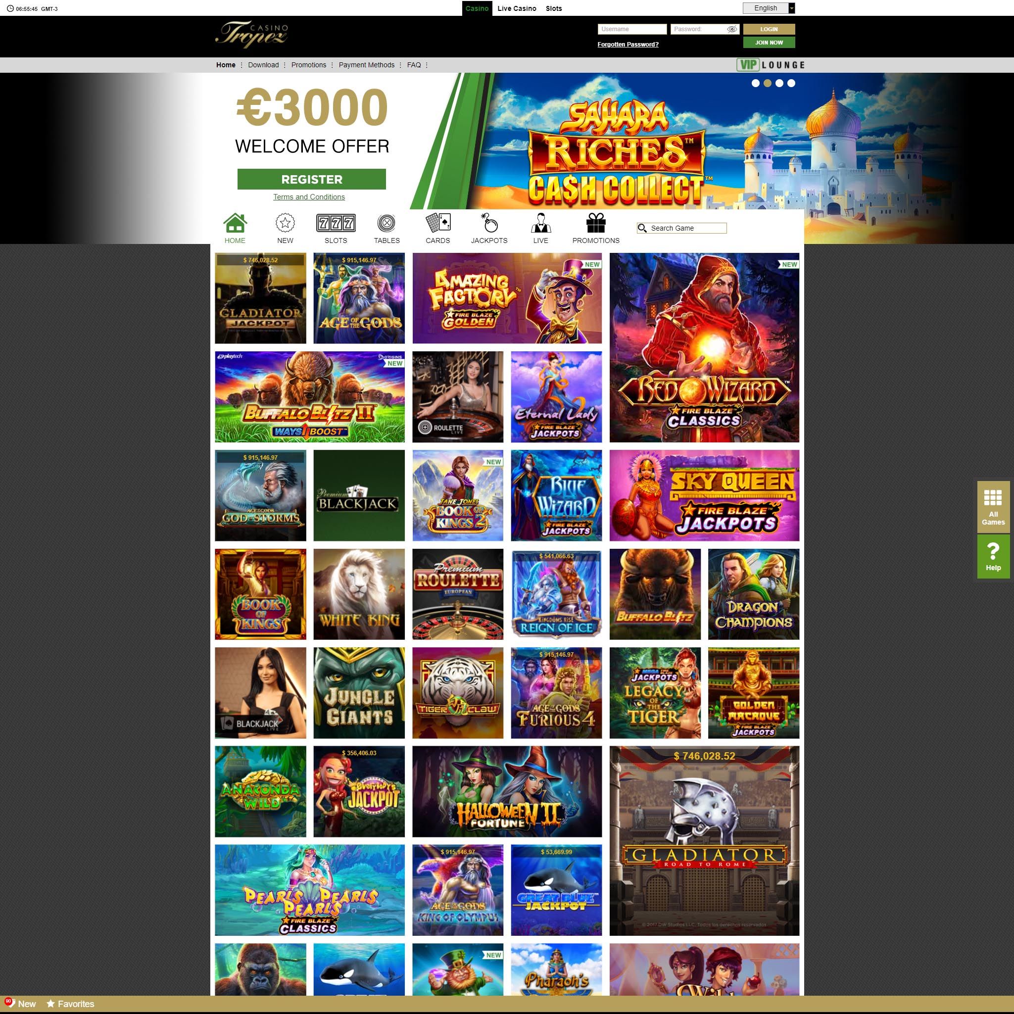 Casino Tropez game catalogue