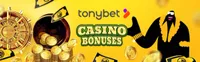 TonyBet offers two types of weekly bonuses: the sports cashback offer and the extra spins bonus-logo