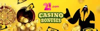 21.com offers new players welcome bonus without bonus codes-logo