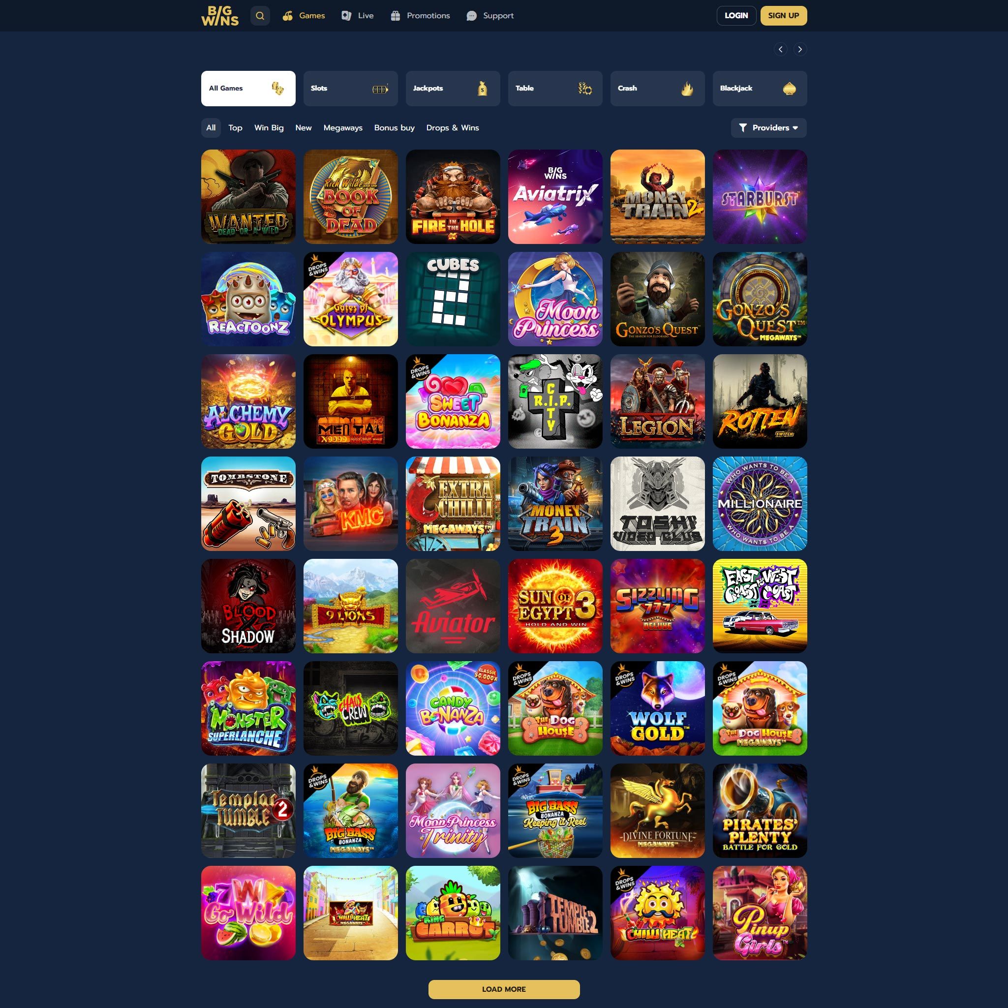 BigWins Casino full games catalogue
