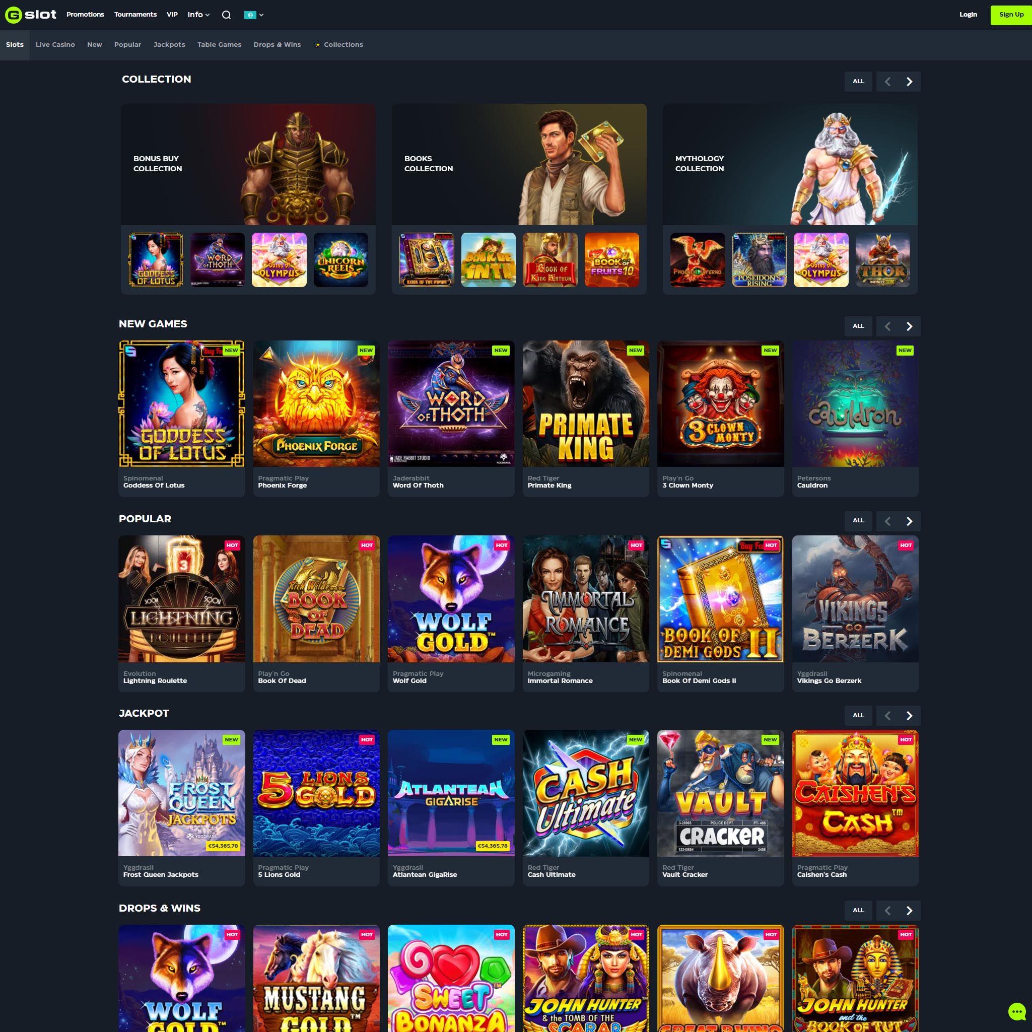 GSlot Casino full games catalogue