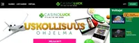 casinoluck etusivu on suomenkielinen kasino jonka aula tarjoaa kasinopelejä, live-kasinon ja bonuksia