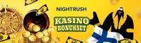 nightrush casino tarjoaa bonuksia ja ilmaiskierroksia niin uusille kuin vanhoillekin pelaajille. Tarjolla on loistavia etuja pelaajien kannalta-logo