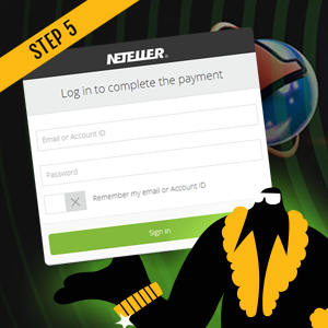 Creating a Neteller account is simple and you can use your login details to deposit money to your online casino account and confirm the quick transaction