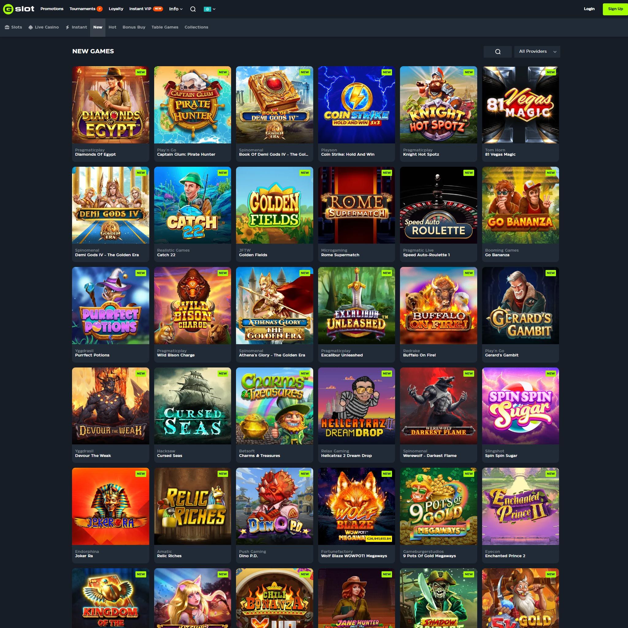 GSlot Casino full games catalogue