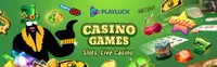 playluck casino games and slots playluck casino offers various casino games like slots, live casino games like blackjack, baccarat and roulette-logo