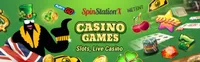 spin station casino games and slots spin station offers various casino games like slots, live casino games like blackjack, baccarat and roulette-logo