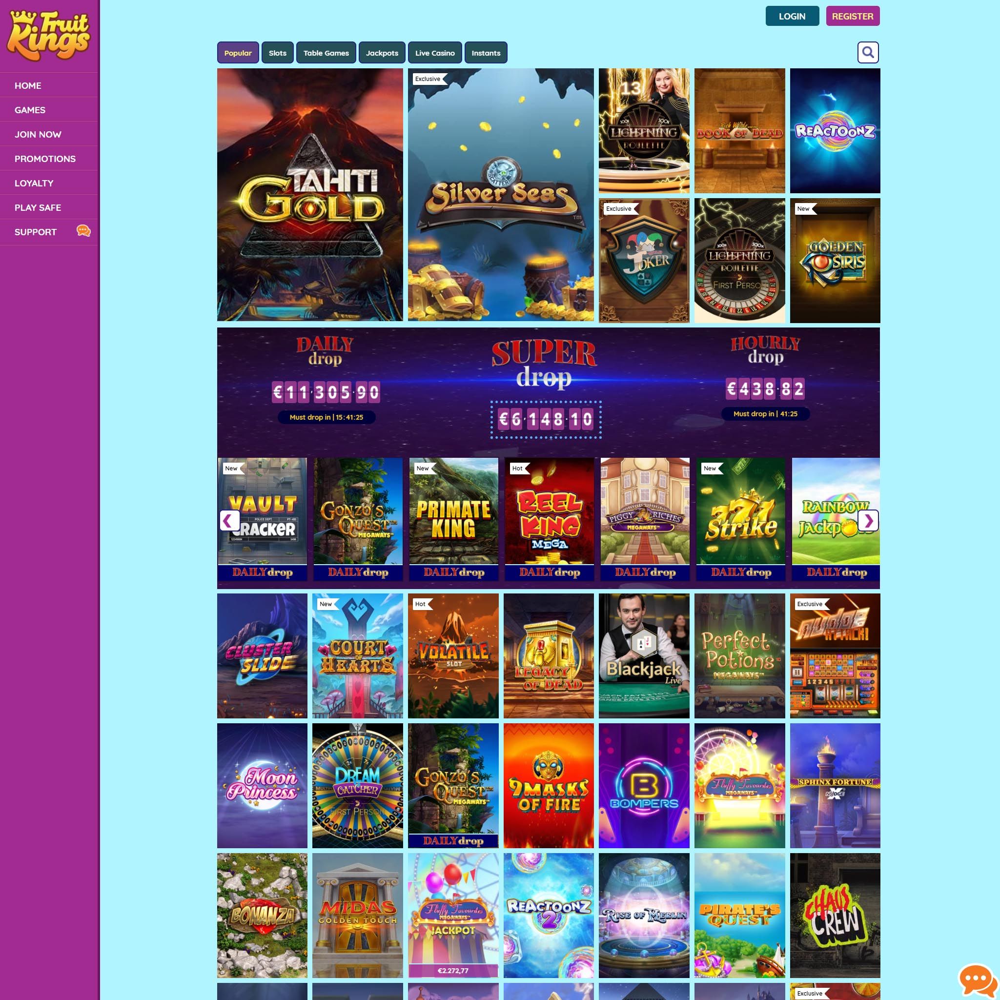 FruitKings Casino full games catalogue