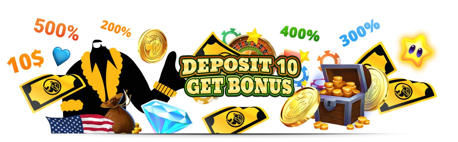 Deposit $10 and claim a casino bonus to get more action on your favourite casino games NJ. Make a low deposit of 10 to get a bonus of 40, 50, 60, or even 80.