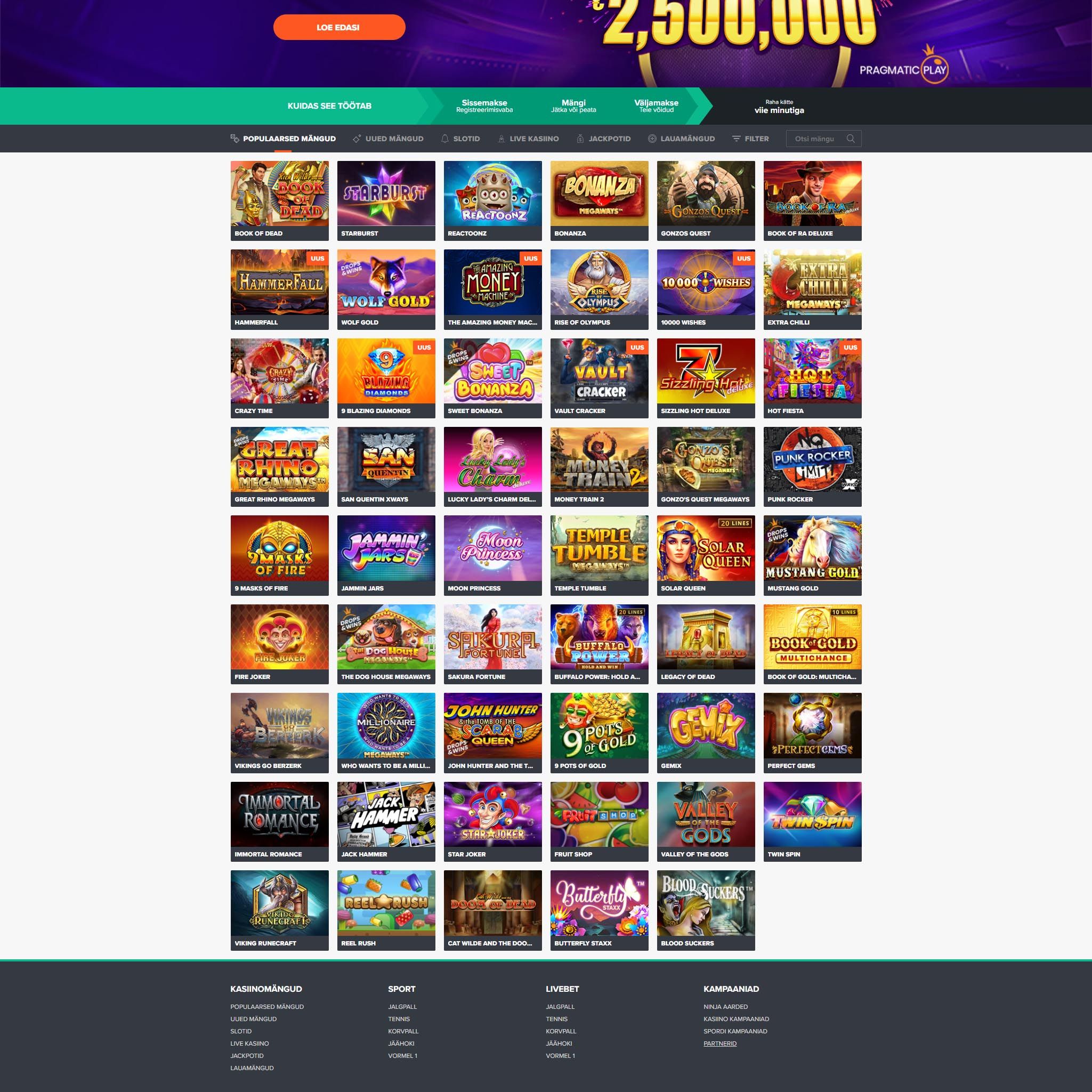 Leia Ninja Casino slotimängud ja muud kasiinomängud meie põhjalikust kasiino arvustusest