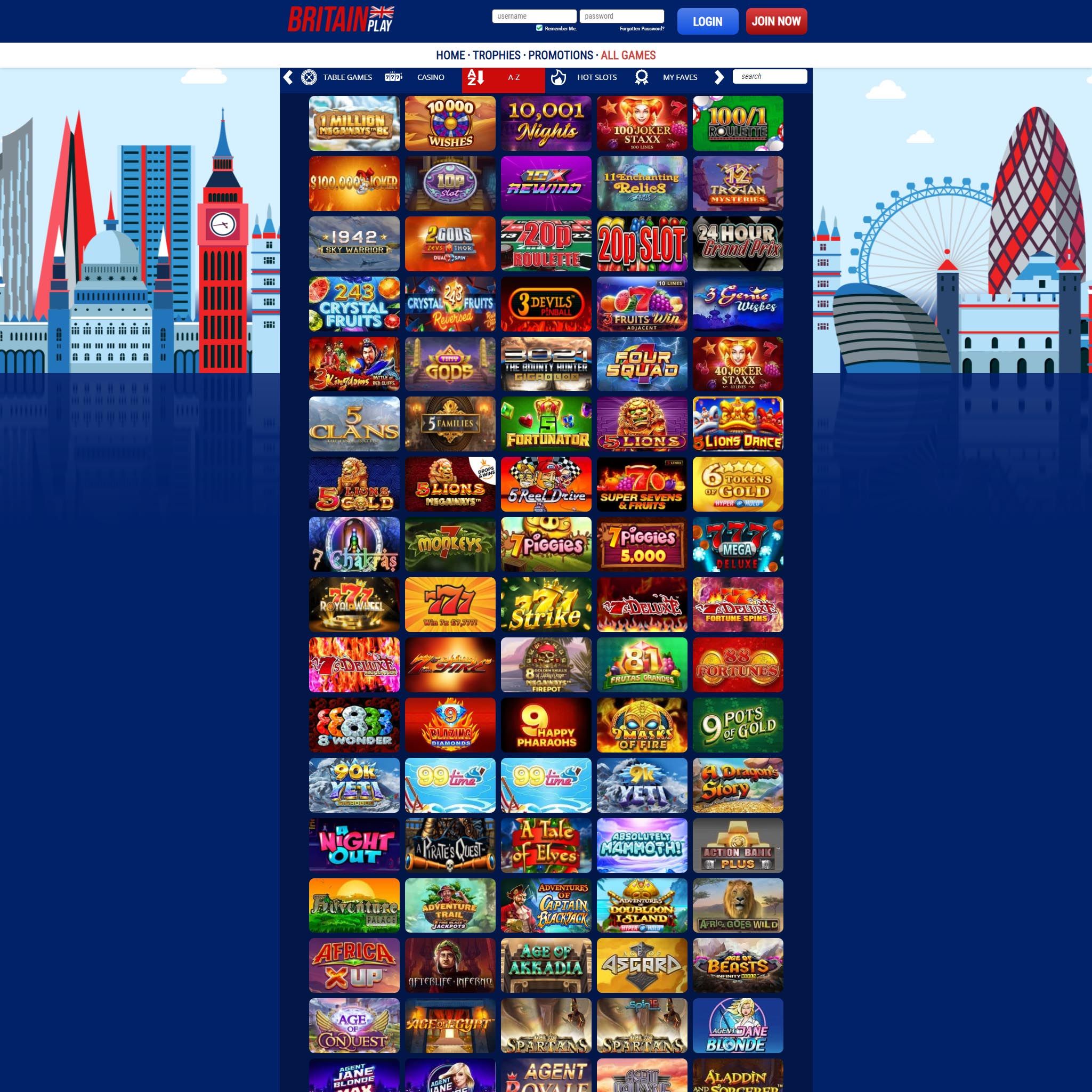 BritainPlay game catalogue