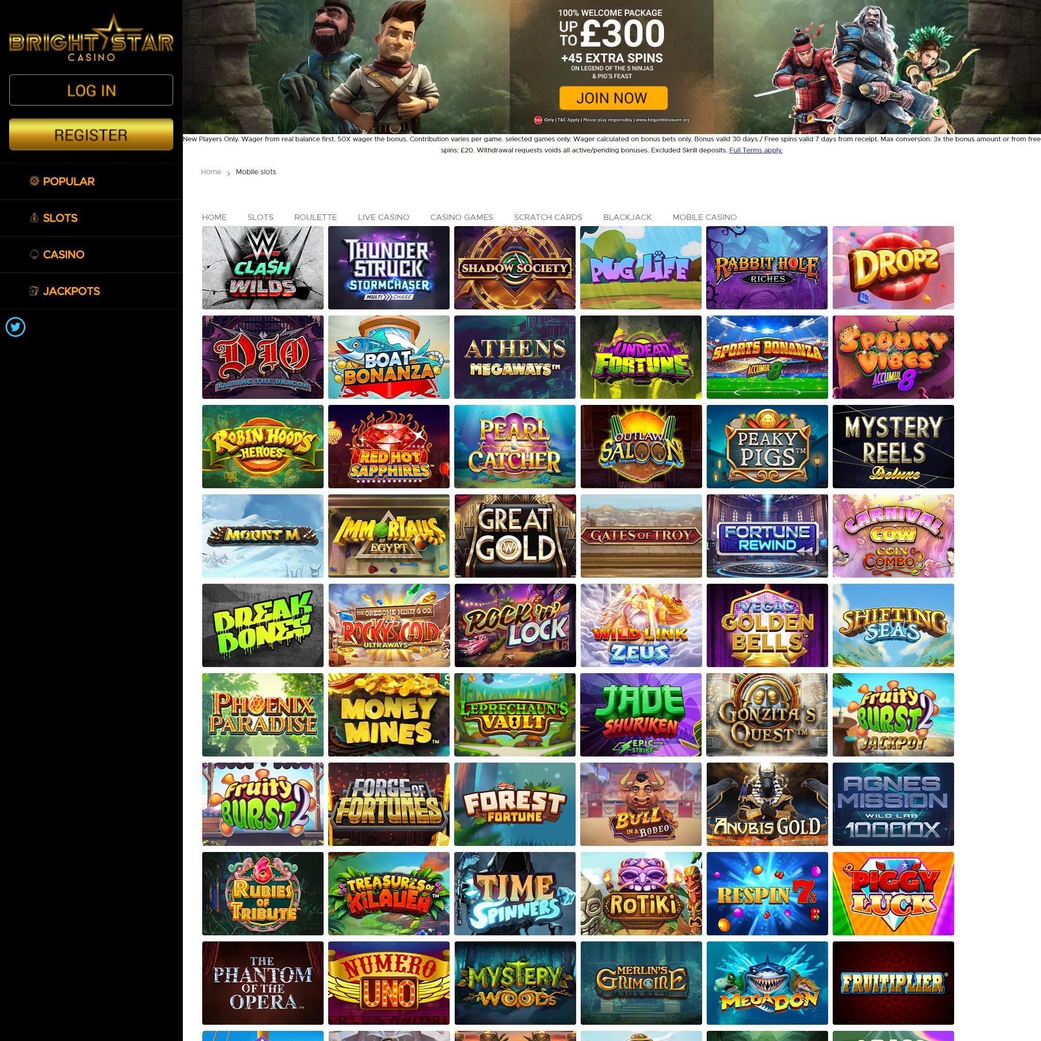 Brightstar Casino, 100% Welcome Bonus