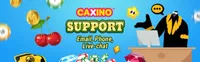 The Caxino Casino experience includes 24/7 customer support via email and live chat. A multilingual team of service agents are standing by to assist you-logo