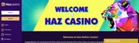 haz casino homepage offers casino games, first deposit bonus and promotions for new players-logo