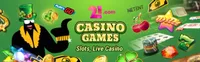 21.com casino offers various casino games like slots and live casino games like table games, blackjack and roulette-logo