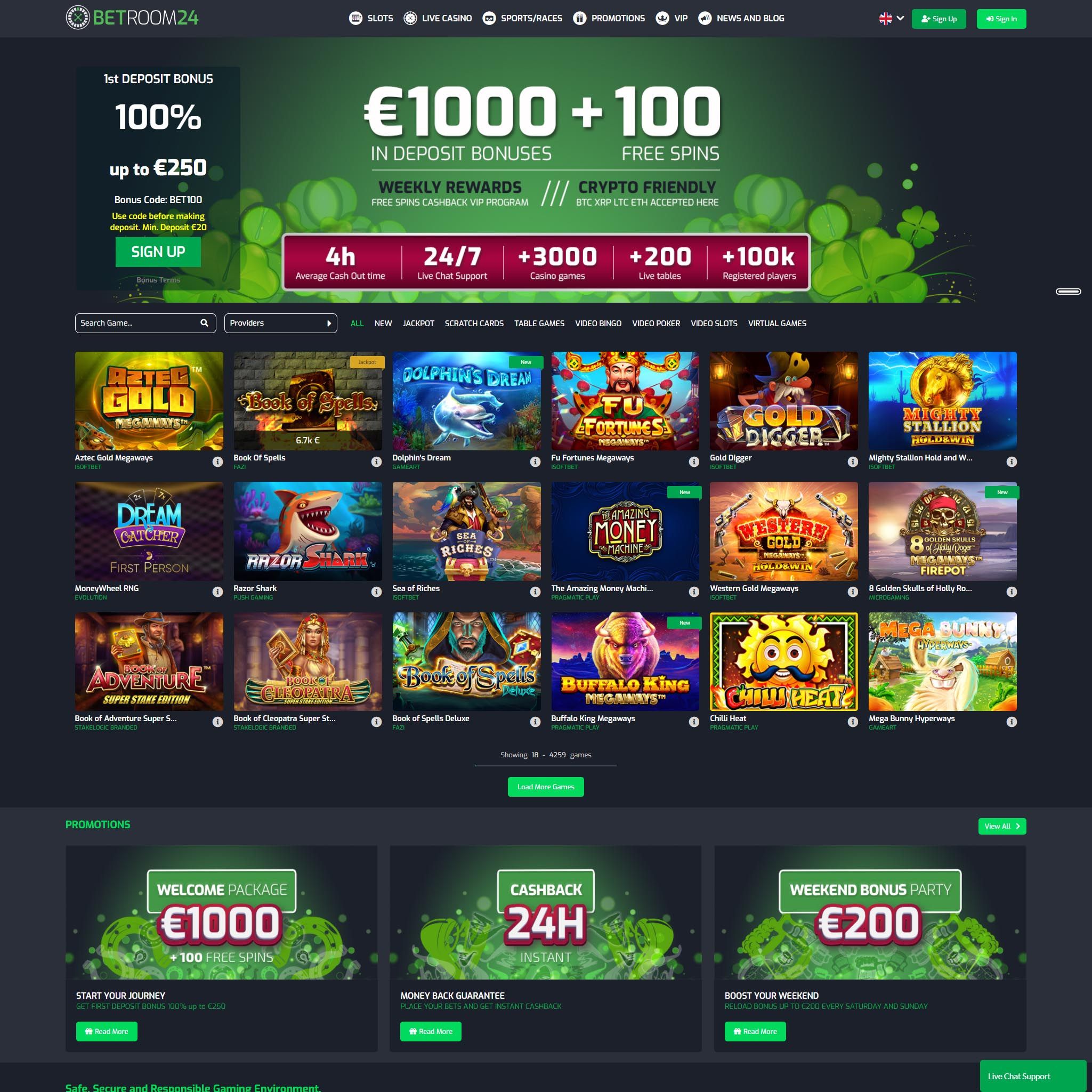 game casino промокод